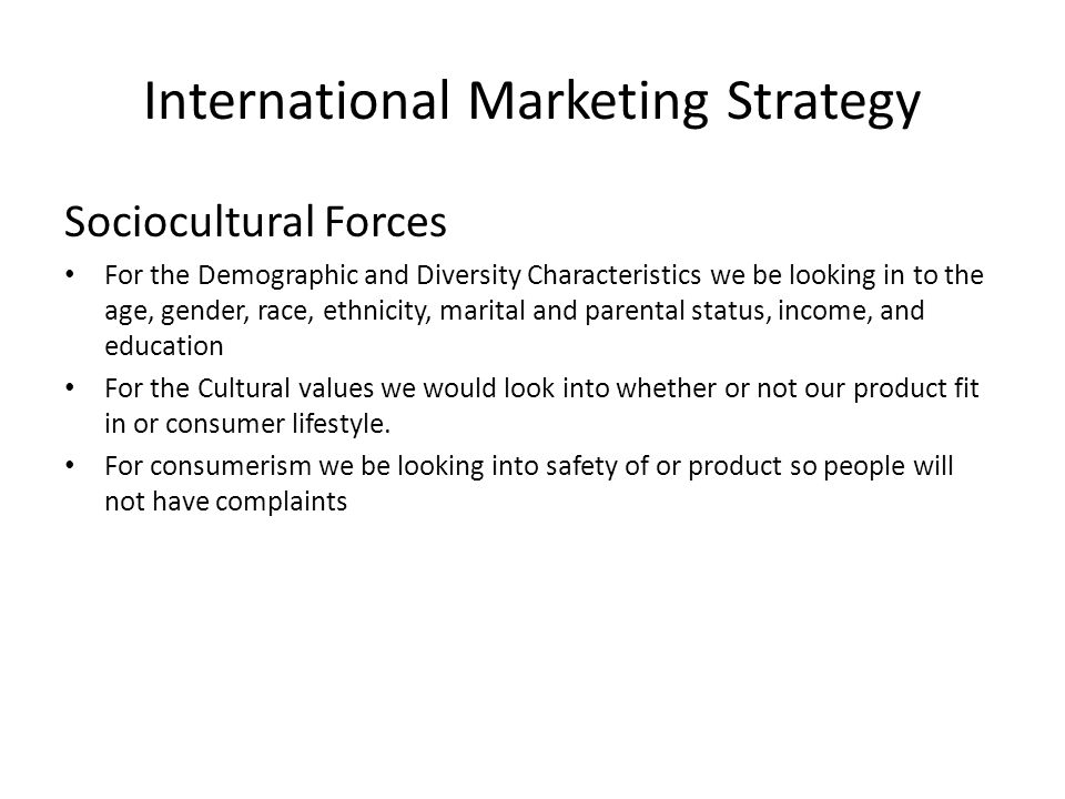 sociocultural forces in marketing