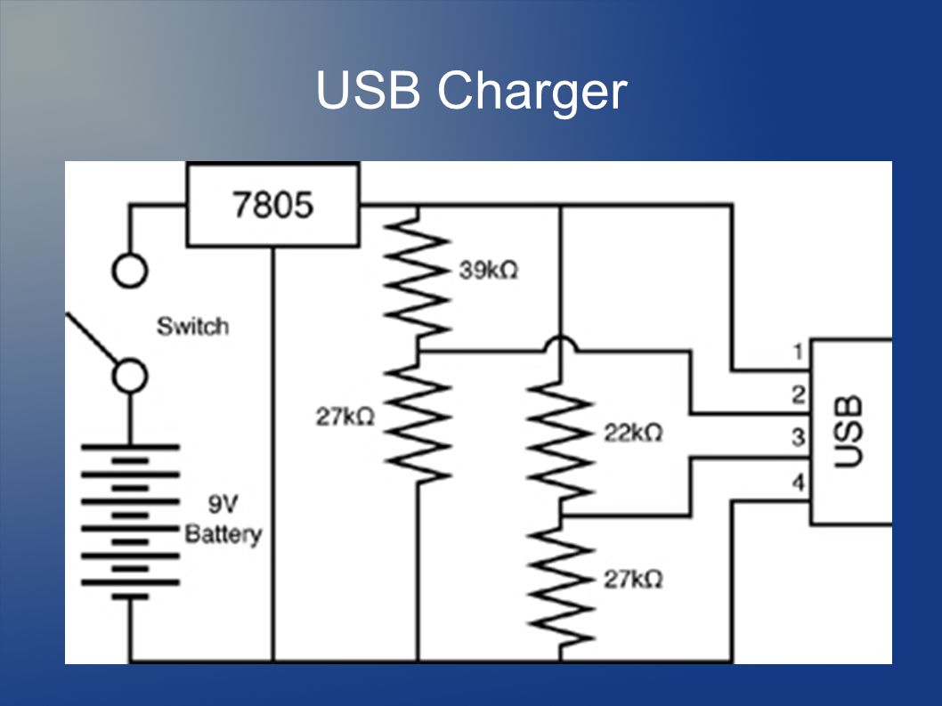 Схема usb зарядки для телефона