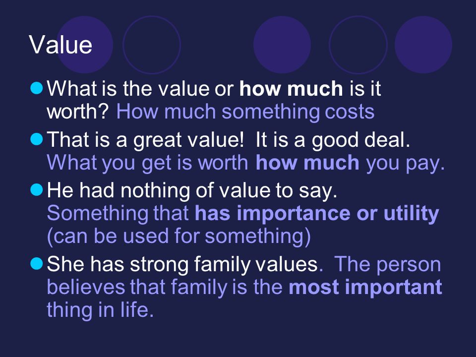 what does it mean to value a person