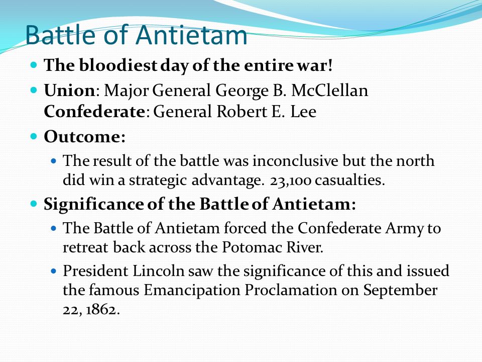 battle of antietam significance