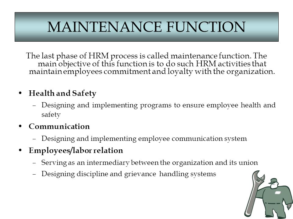 maintenance function of hrm