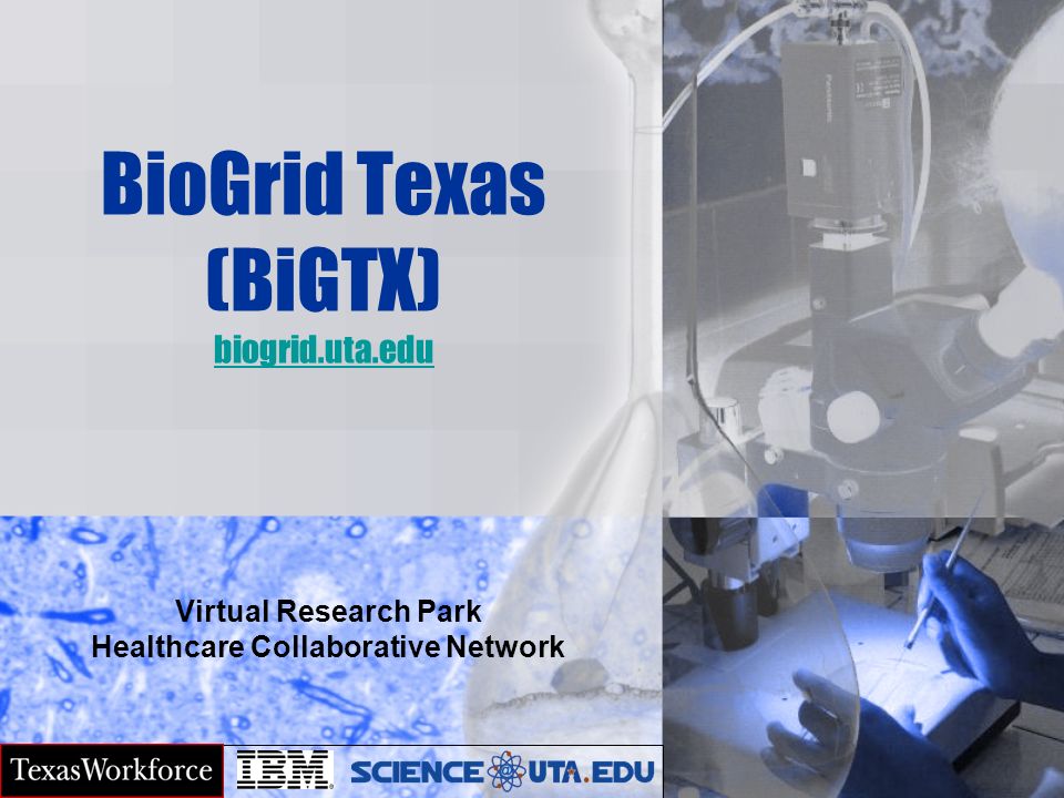 BioGrid Texas (BiGTX) biogrid.uta.edu biogrid.uta.edu Virtual Research Park Healthcare Collaborative Network