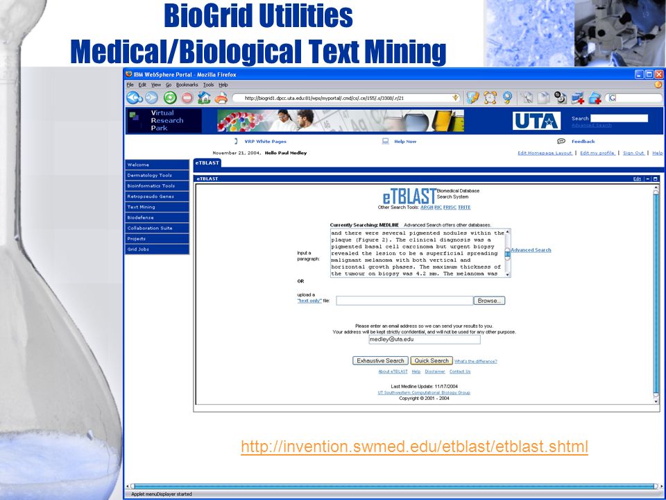 BioGrid Utilities Medical/Biological Text Mining
