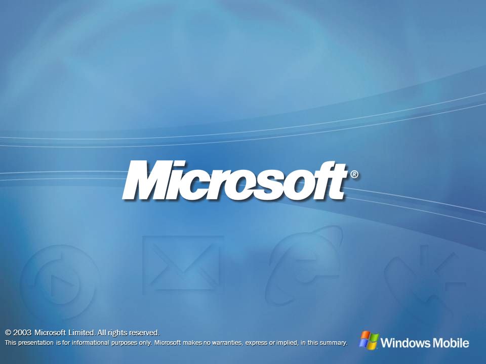 © 2003 Microsoft Limited. All rights reserved.