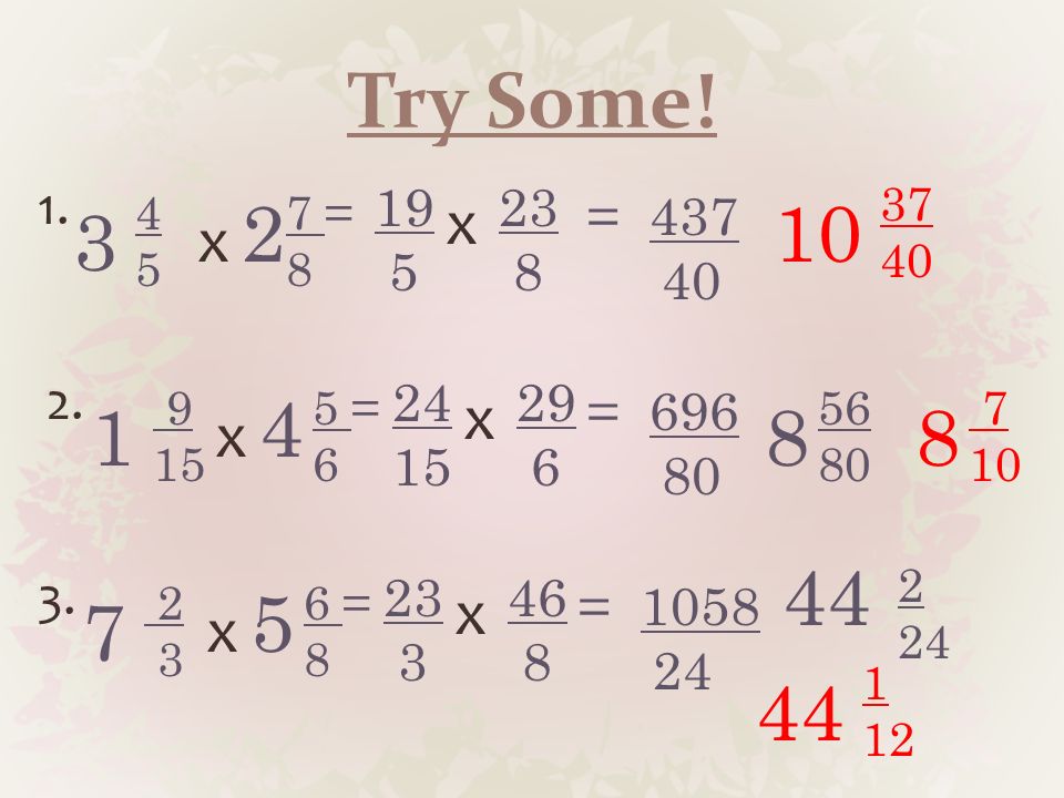 Try Some. x = = x