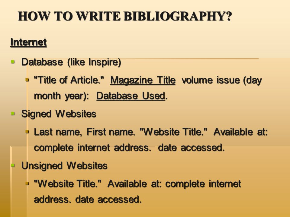 HOW TO WRITE BIBLIOGRAPHY.