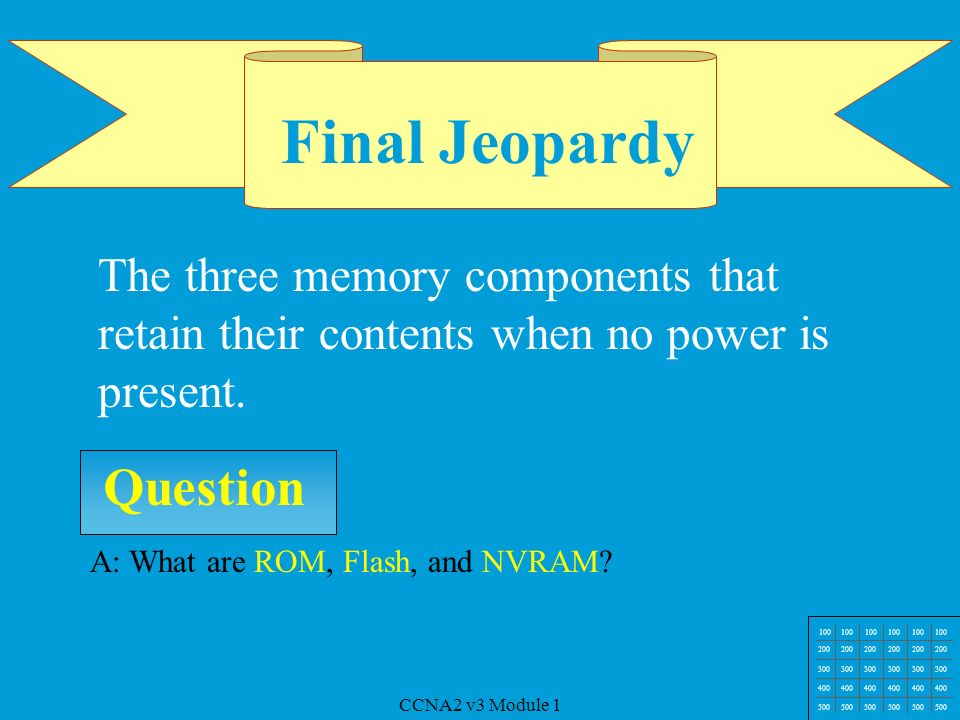 Module 1 CCNA2 v3 Module 1 JEOPARDY CCNA2 v3 Module 1 ...