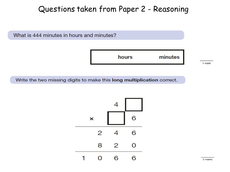 Questions taken from Paper 2 - Reasoning