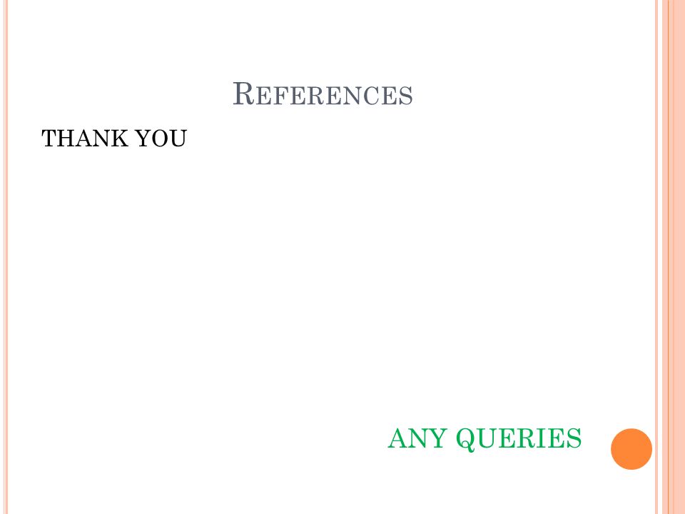 R EFERENCES THANK YOU ANY QUERIES