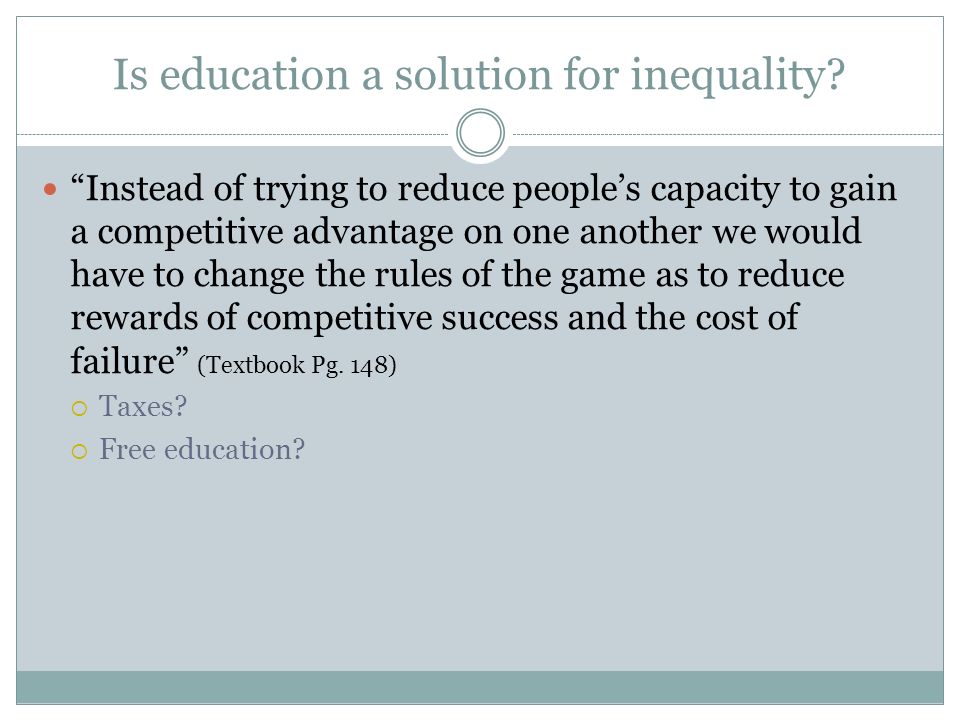 Is education a solution for inequality.