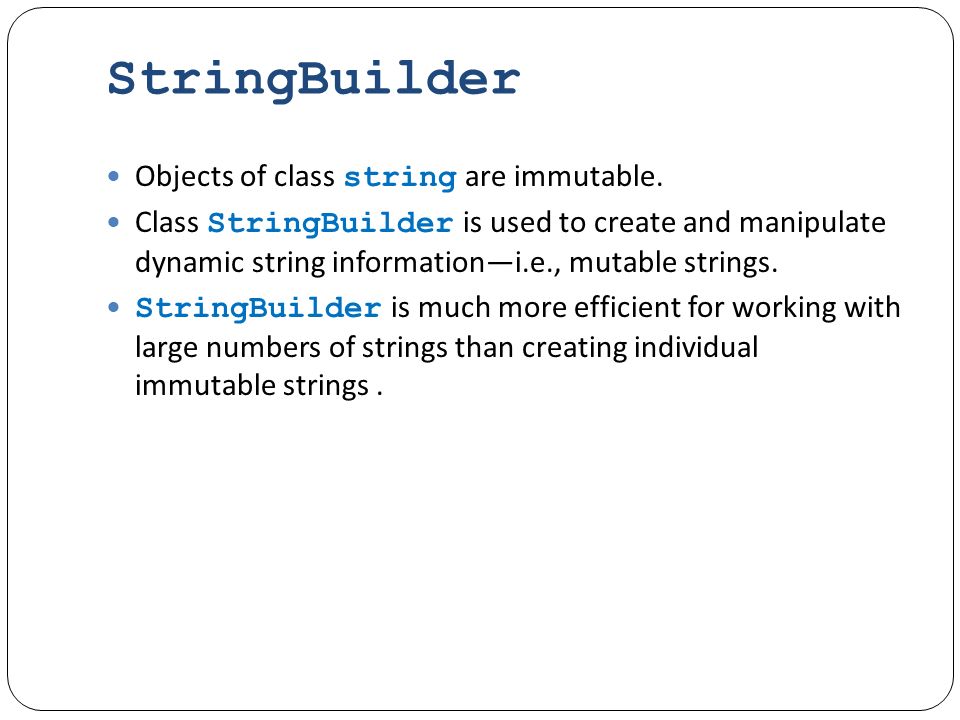 String String Builder. System.String string is the alias for System ...