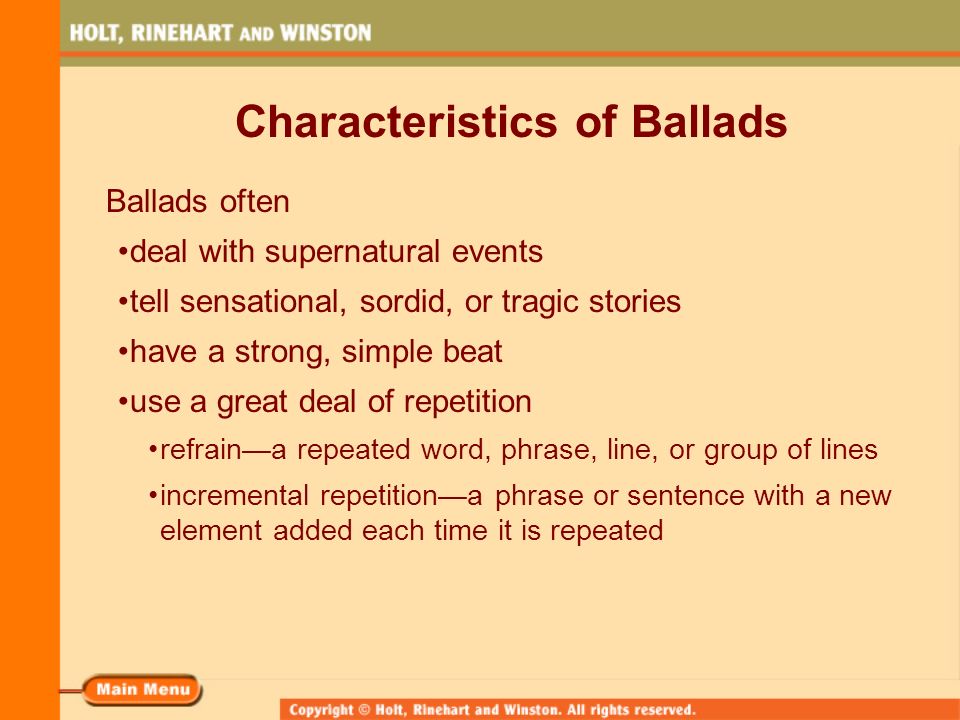 Ballads Popular Poetry. What Is a Ballad? A ballad is a song or songlike  poem that tells a story. The word ballad originally derived from an Old  French. - ppt download