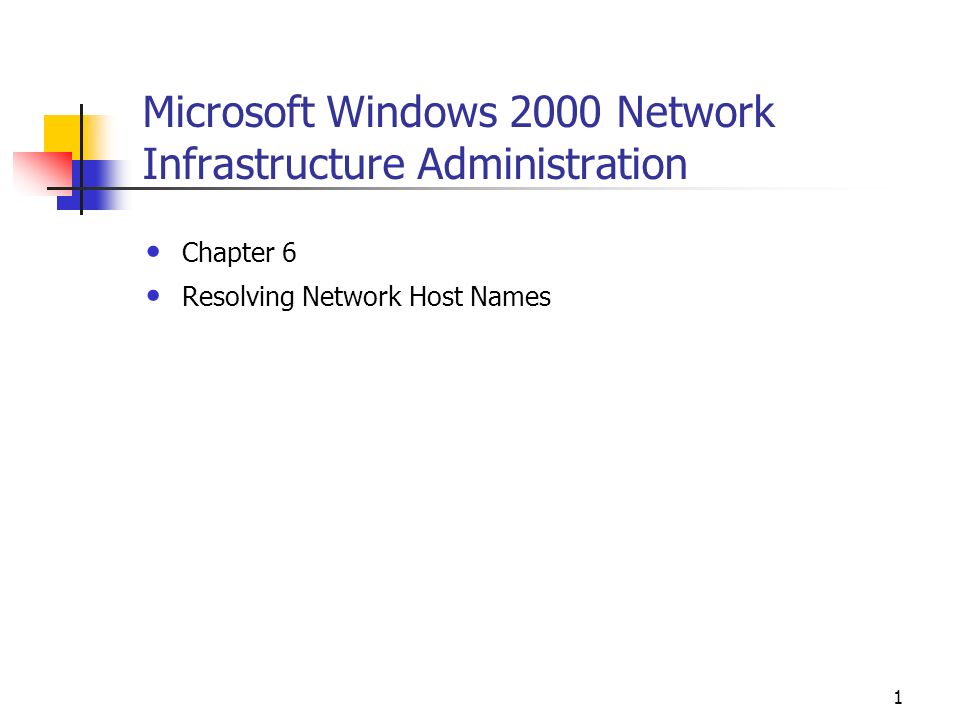 1 Microsoft Windows 00 Network Infrastructure Administration Chapter 6 Resolving Network Host Names Ppt Download 1 Microsoft Windows 00 Network Infrastructure Administration Chapter 6 Resolving Network Host Names Ppt Download