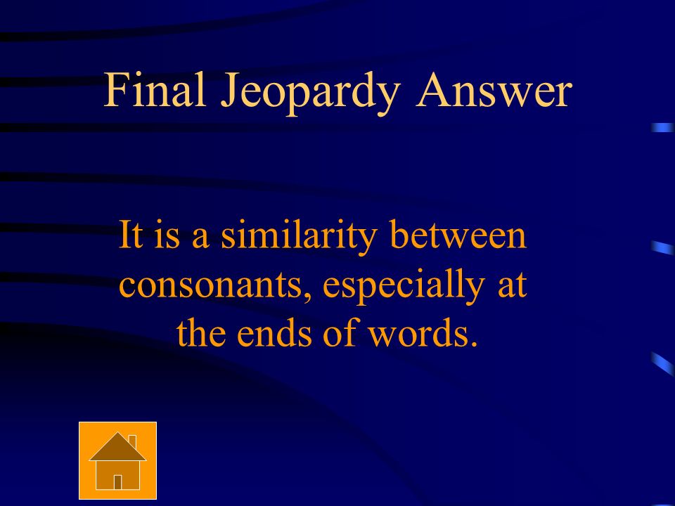 Final Jeopardy What does consonance mean