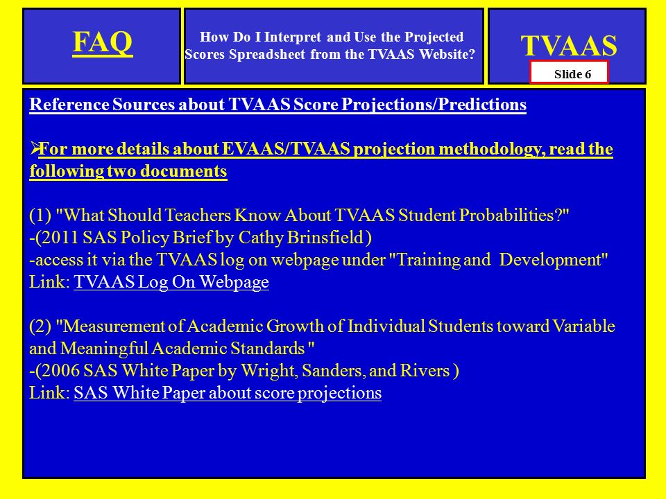 Percentile Projections Based on past testing history in your subject