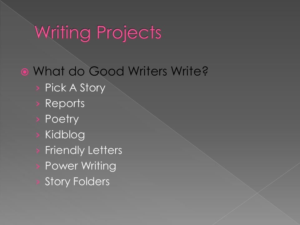  What do Good Writers Write.