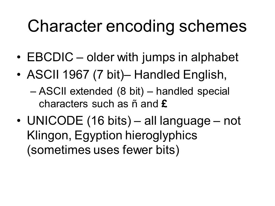 Character Encoding Handling Doubles Pepper Character Encoding Schemes Ebcdic Older With Jumps In Alphabet Ascii 1967 7 Bit Handled English Ascii Ppt Download