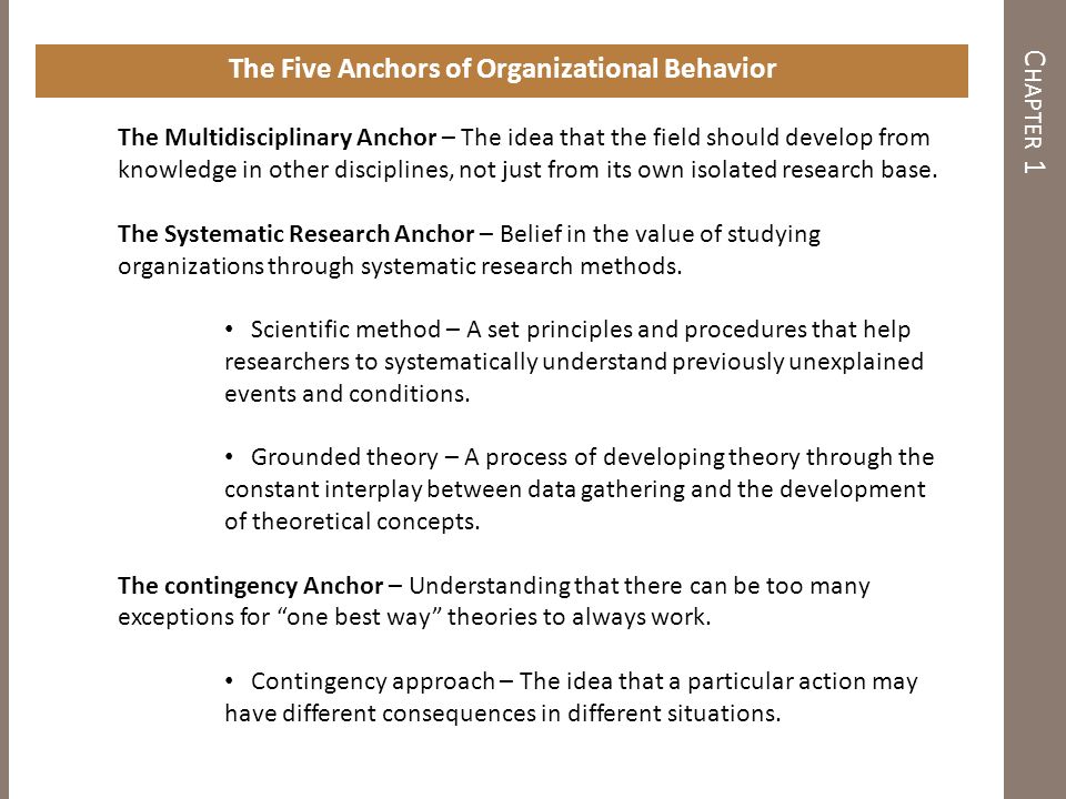 organizational behavior anchors