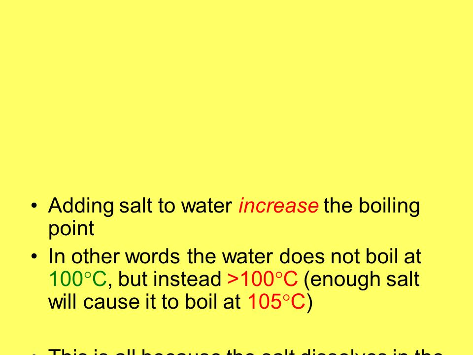 does salt affect the boiling point of water experiment