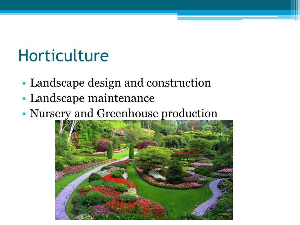 Introduction To Agriculture Definition Of The Science Or Practice 5 Horticulture Landscape Design And Construction Maintenance Nursery Greenhouse Production