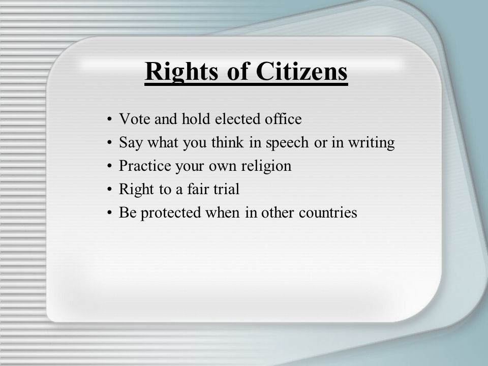 The Rights, Duties, And Responsibilities Of Citizens. - Ppt Download