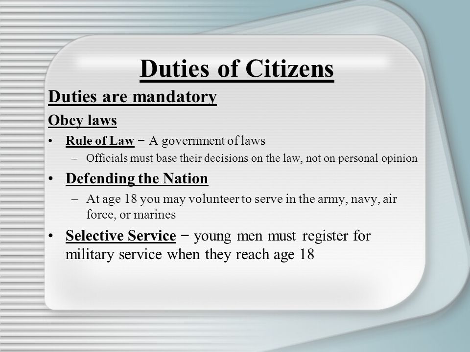 what are the duties of a citizen
