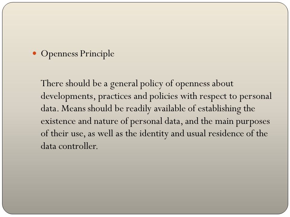 Protection Of Personal Data. Oecd Guidelines: Basic Principles Of 