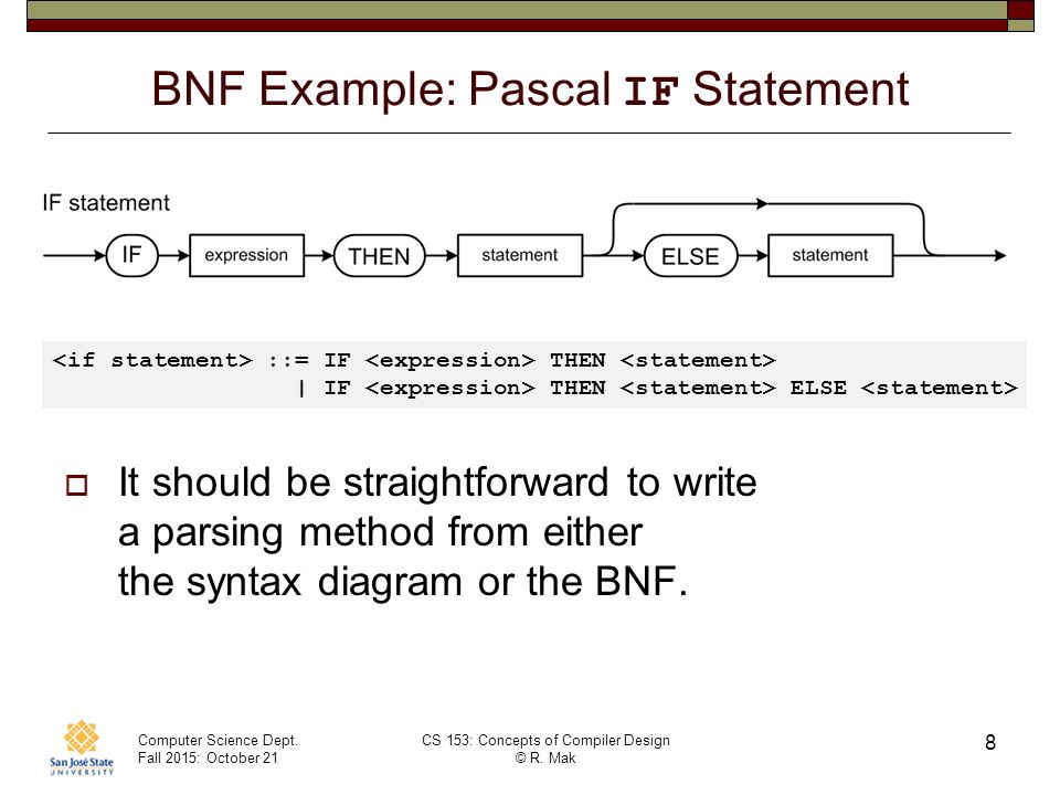 CS 153: Concepts Of Compiler Design October 21 Class Meeting Department ...