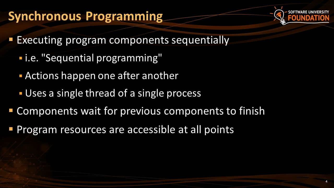  Executing program components sequentially  i.e.