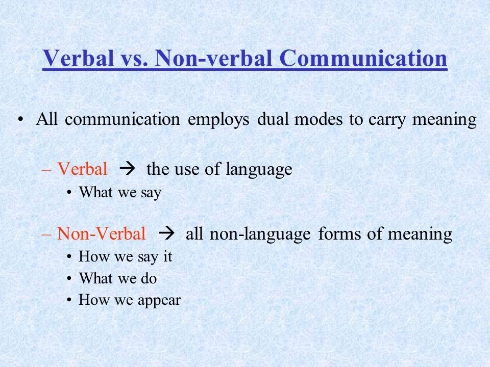 explain verbal and nonverbal communication