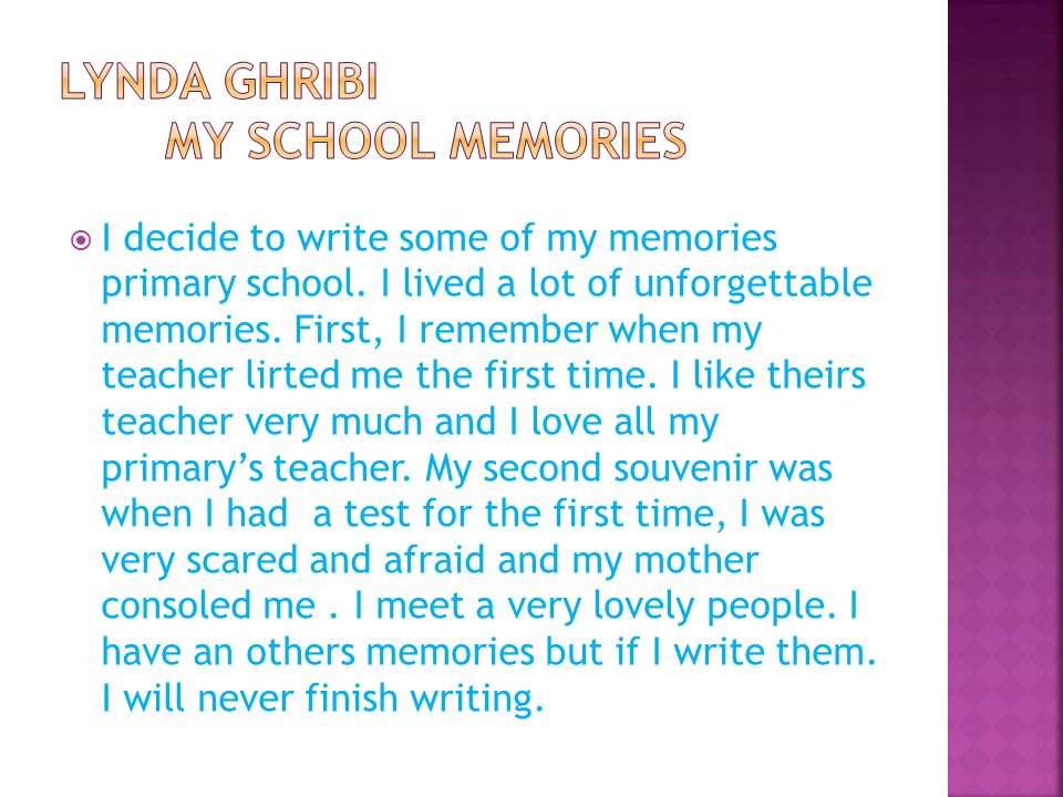 primary school memories essay