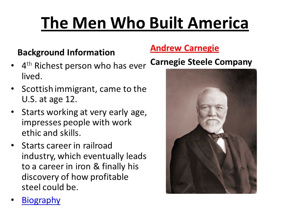 the men who built america andrew carnegie