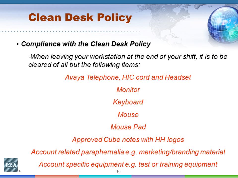 Hhm Clean Desk Policy 2 Clean Desk Policy What Will You Learn