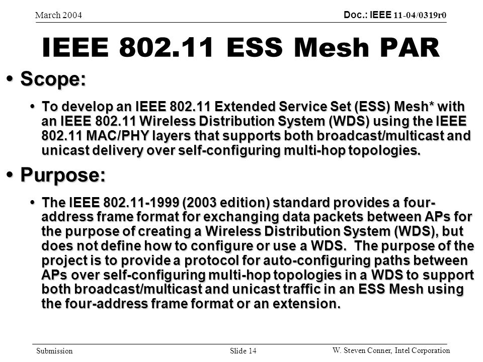 Doc.: IEEE 11-04/0319r0 Submission March 2004 W.