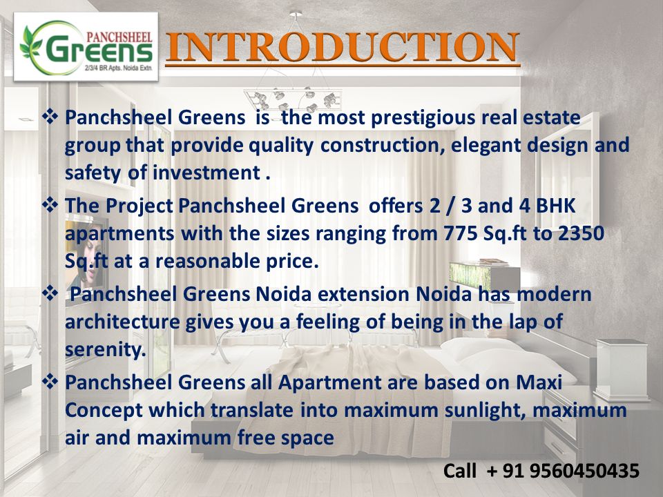  Panchsheel Greens is the most prestigious real estate group that provide quality construction, elegant design and safety of investment.