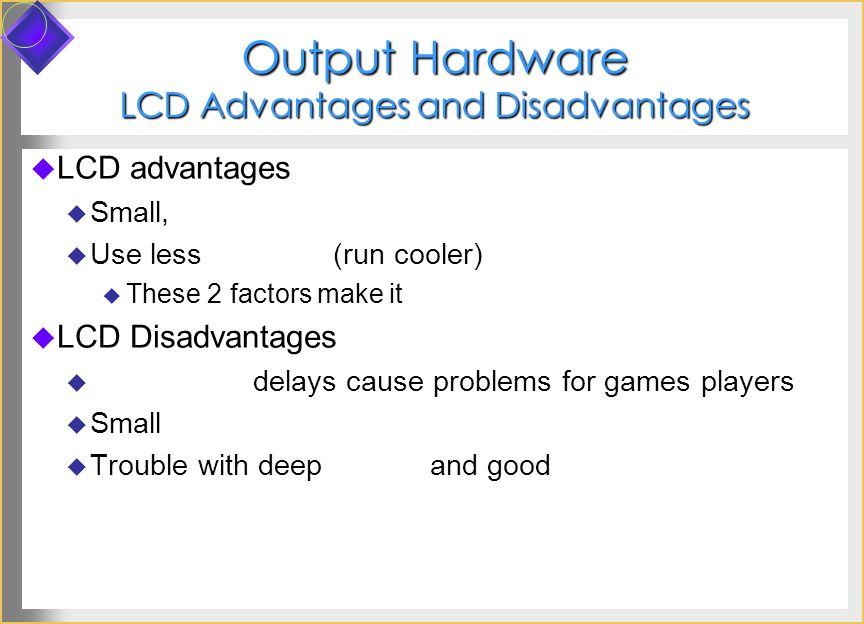 lcd monitors advantages and disadvantages for sale