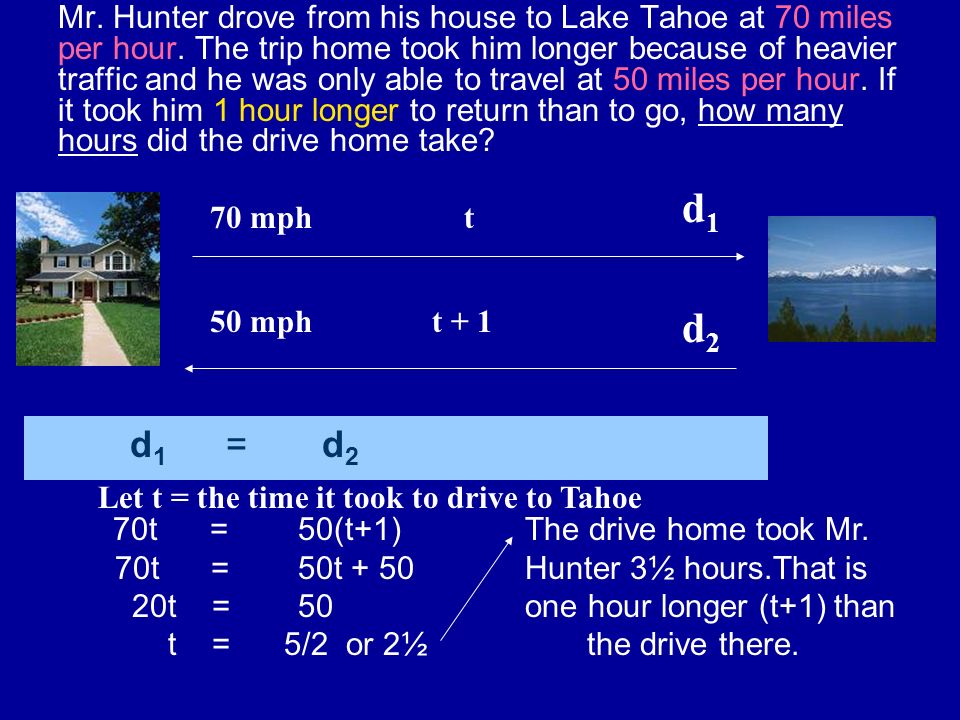 Algebra Motion Problems Rate Time Distance The Formula Rate Time Distance Average Speed Elapsed Timelinear Distance 50 Mph 3 Hours 150 Miles Ppt Download Algebra Motion Problems Rate Time Distance The Formula Rate Time Distance Average Speed Elapsed Timelinear Distance 50 Mph 3 Hours 150 Miles Ppt Download