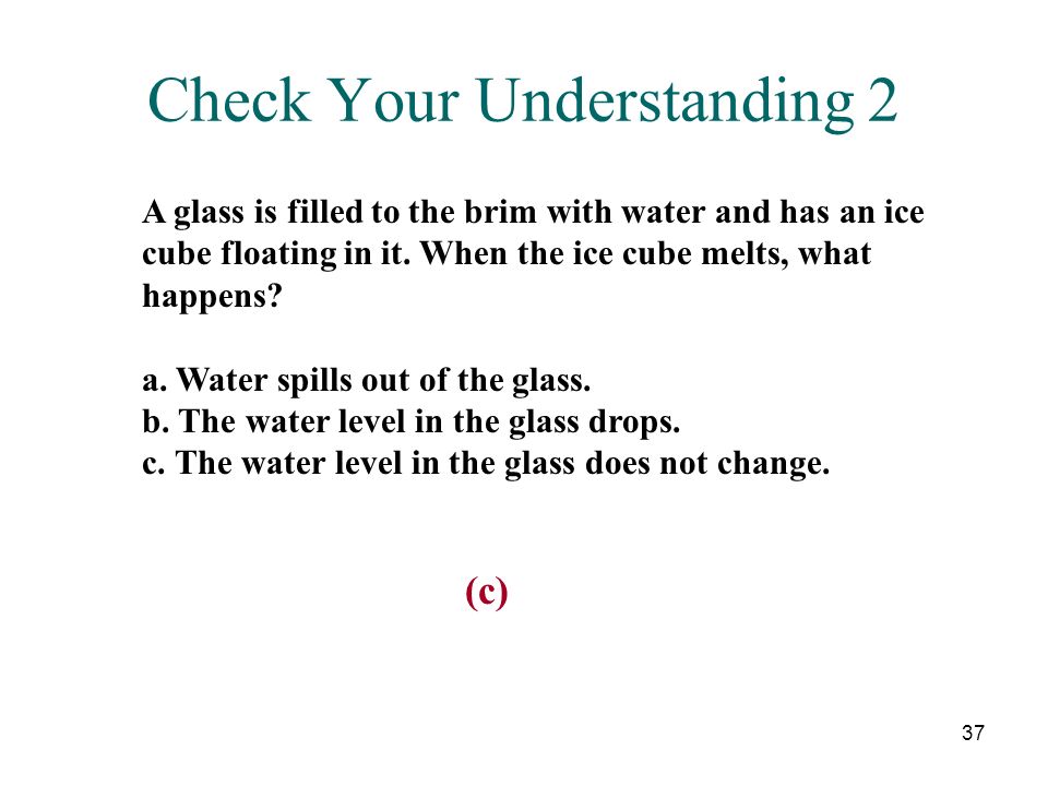 As the figure shows a glass of ice water filled to the brim. Will