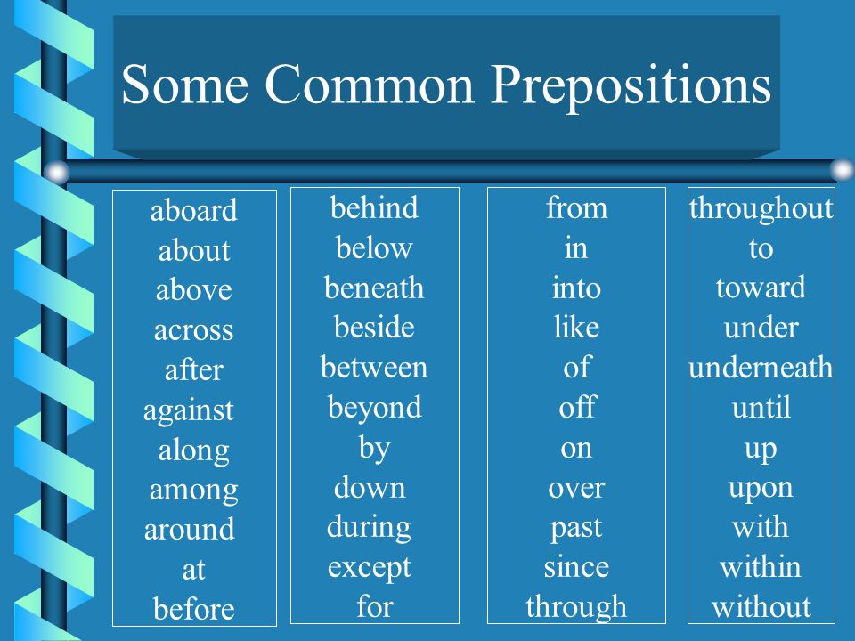 The preposition never stands alone .