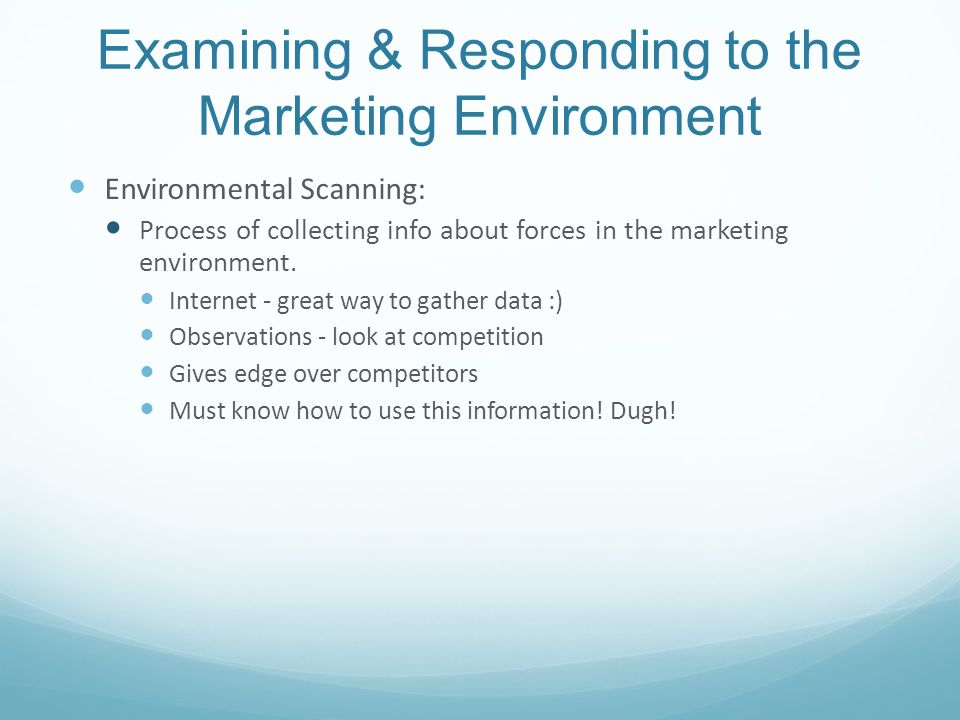 importance of environmental scanning in marketing
