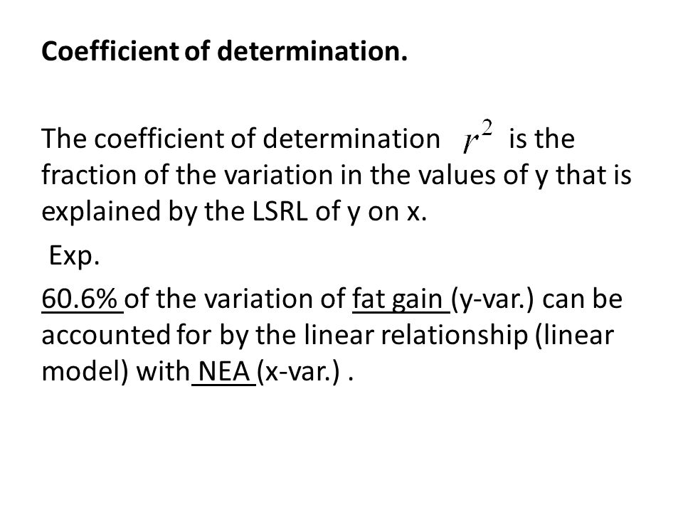 Coefficient of determination.