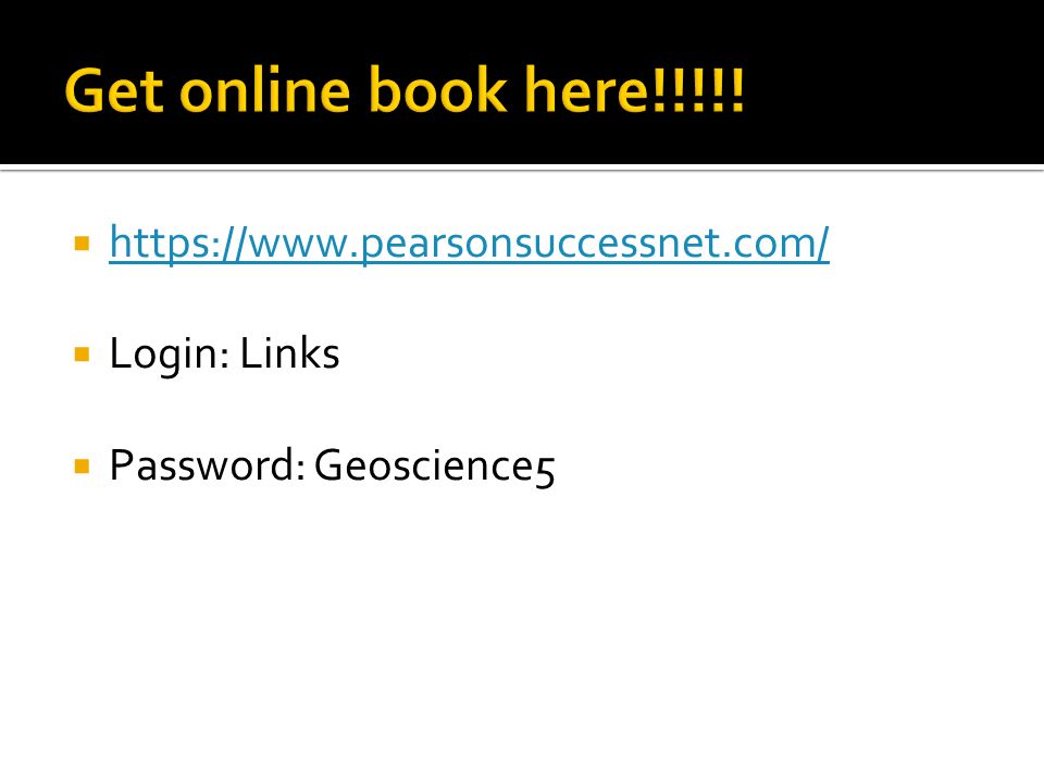       Login: Links  Password: Geoscience5
