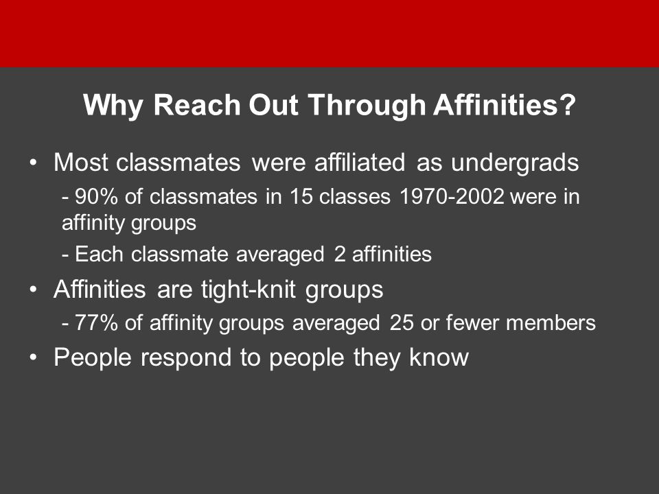 Why Reach Out Through Affinities.
