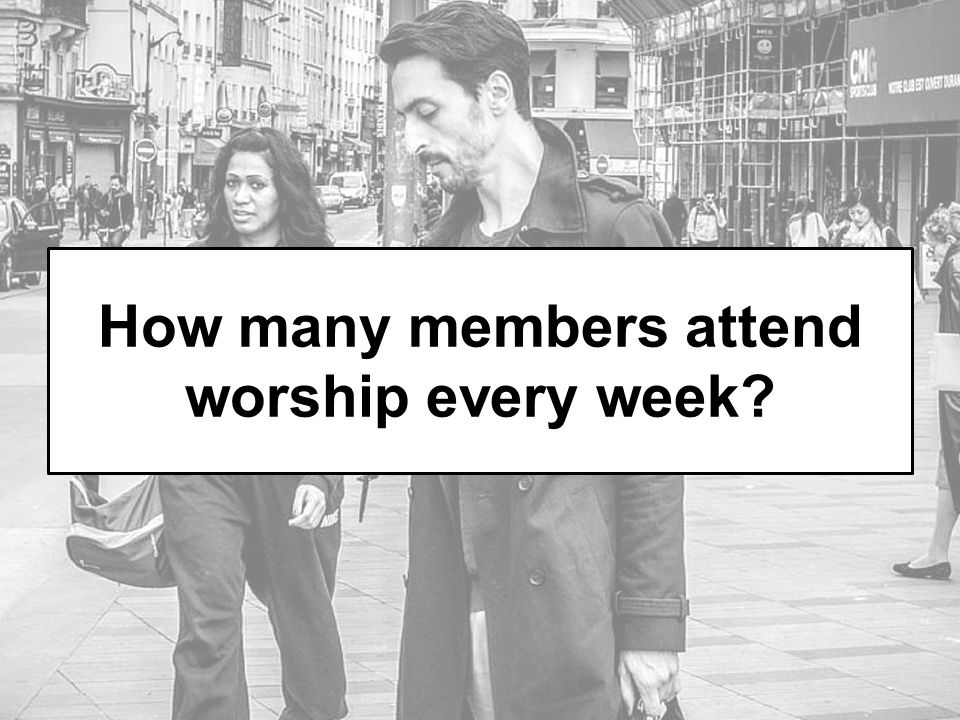 How many members attend worship every week