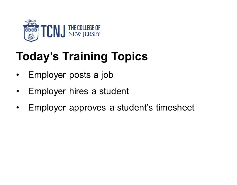 today s training topics employer posts a job employer hires a