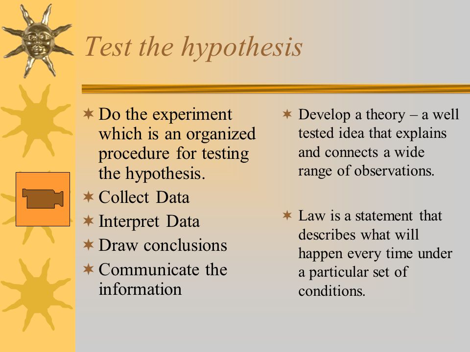 Hypothesis  Hypothesis is a possible explanation for observations that relate to a scientific question.