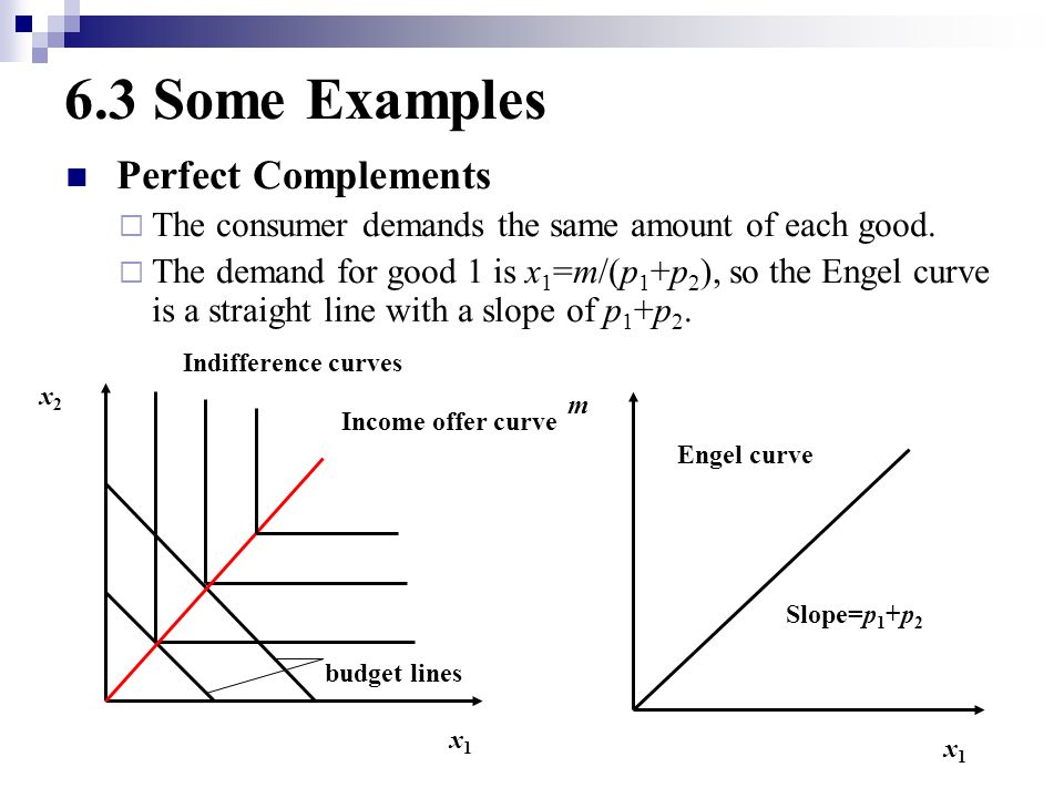 Perfect Complements Engel Curve