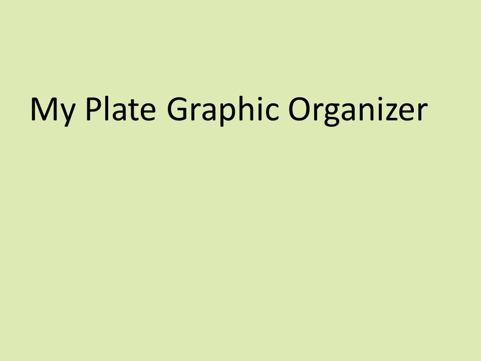 My Plate Graphic Organizer