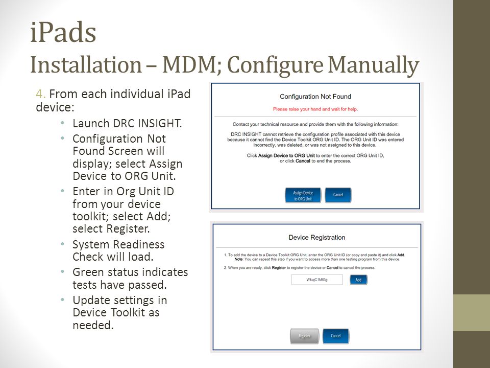iPads Installation – MDM; Configure Manually 4.
