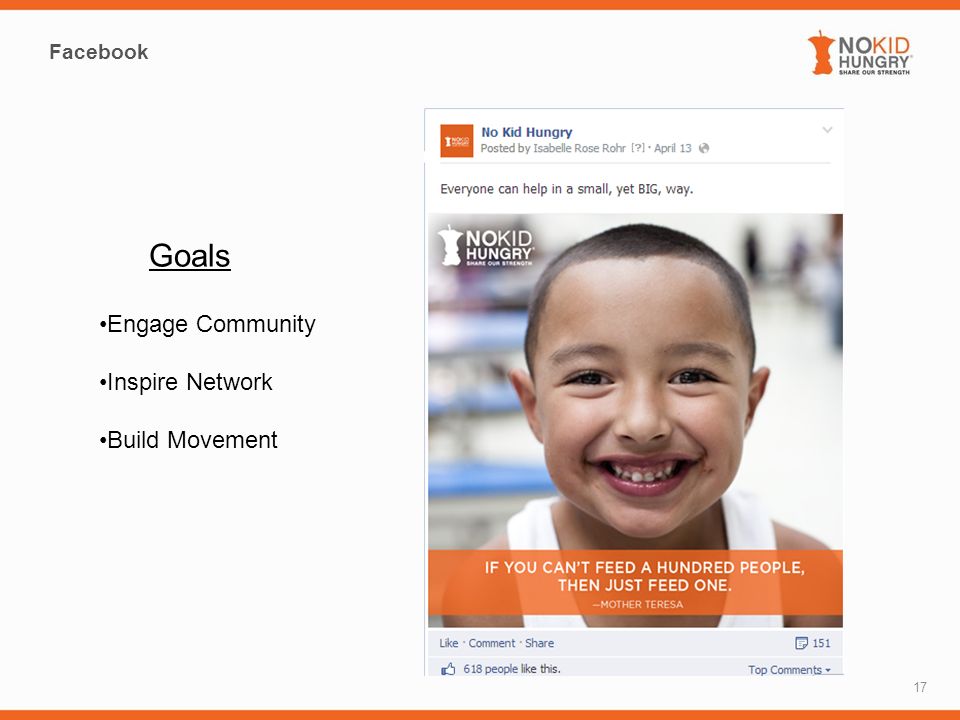 Facebook 17 Engage Community Inspire Network Build Movement Goals